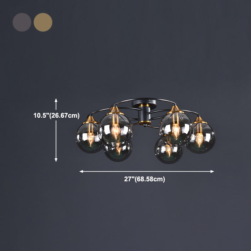 Contemporary Globe Flush Light Fixture Glass Flush Mount Ceiling Fixture