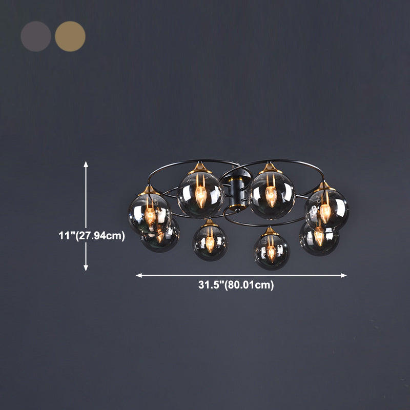 Contemporary Globe Flush Light Fixture Glass Flush Mount Ceiling Fixture