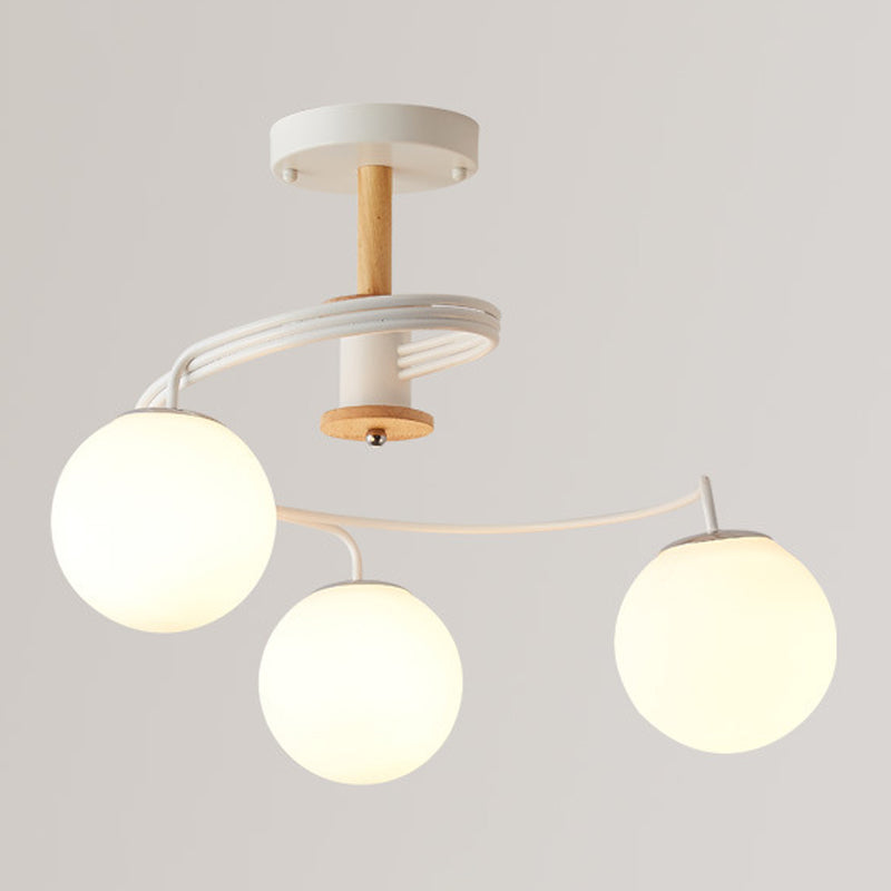 Contemporary Sphere Flush Light Glass Macaron Flush Mount Ceiling Fixture
