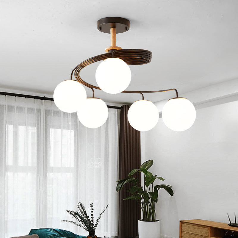 Contemporary Sphere Flush Light Glass Macaron Flush Mount Ceiling Fixture