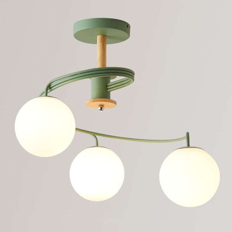 Contemporary Sphere Flush Light Glass Macaron Flush Mount Ceiling Fixture