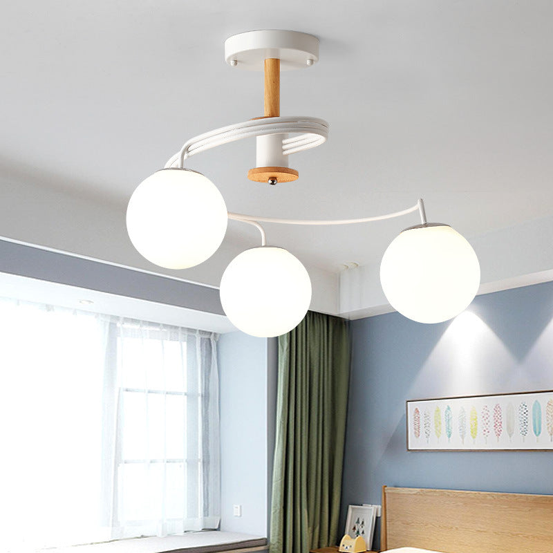 Contemporary Sphere Flush Light Glass Macaron Flush Mount Ceiling Fixture