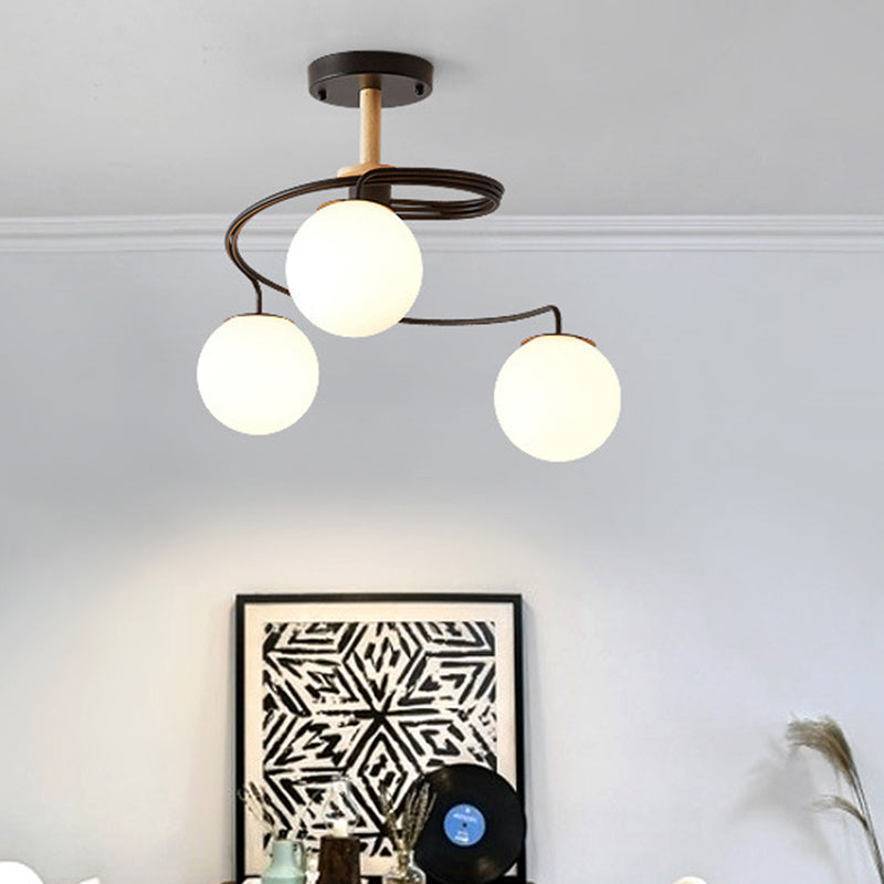 Contemporary Sphere Flush Light Glass Macaron Flush Mount Ceiling Fixture