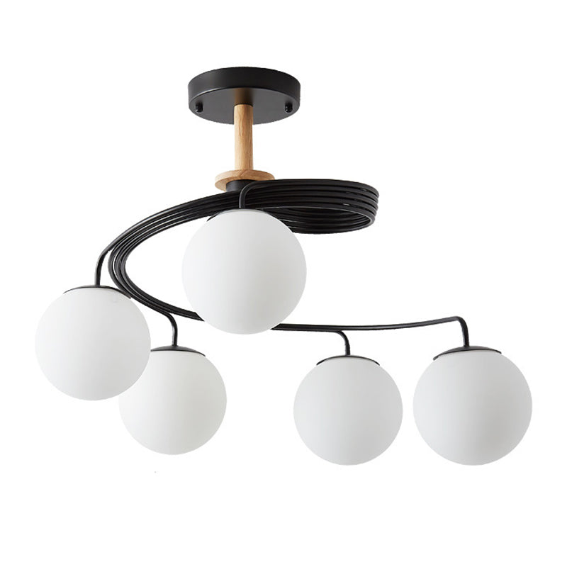 Contemporary Sphere Flush Light Glass Macaron Flush Mount Ceiling Fixture