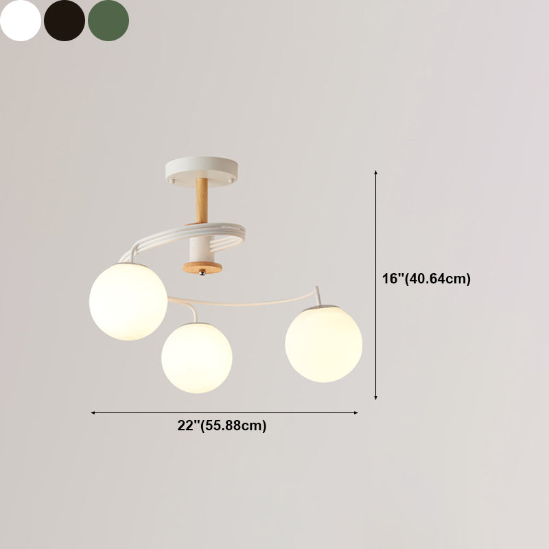 Contemporary Sphere Flush Light Glass Macaron Flush Mount Ceiling Fixture