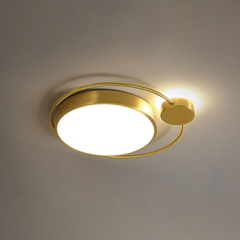 Geometry Shape LED Ceiling Lamp Modern Copper Flush Mount for Balcony