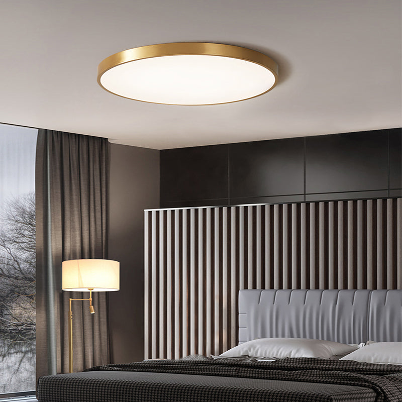 Geometry Shape LED Ceiling Lamp Modern Copper Flush Mount for Balcony