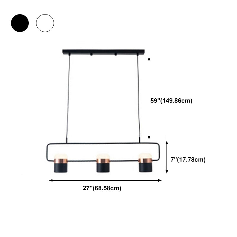 Modern Metal Track Lamps Multi-Head Restaurant Island Light Fixtures with Cylinder Shade