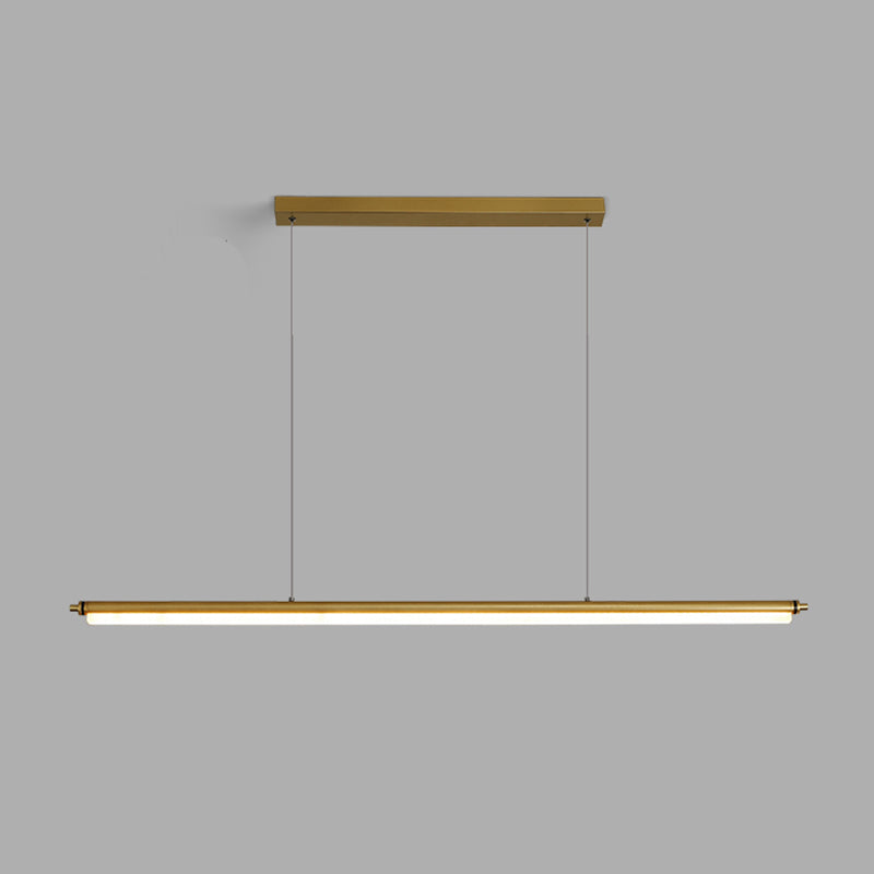 Modern Metal Island Light Linear 1-Head Restaurant Hanging Lamp with Acrylic Shade