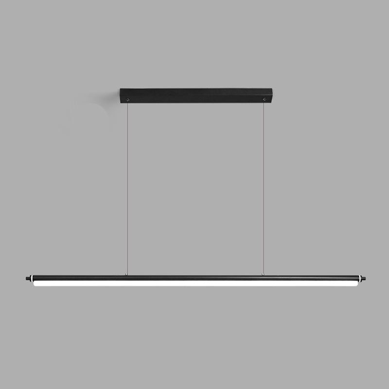 Modern Metal Island Light Linear 1-Head Restaurant Hanging Lamp with Acrylic Shade