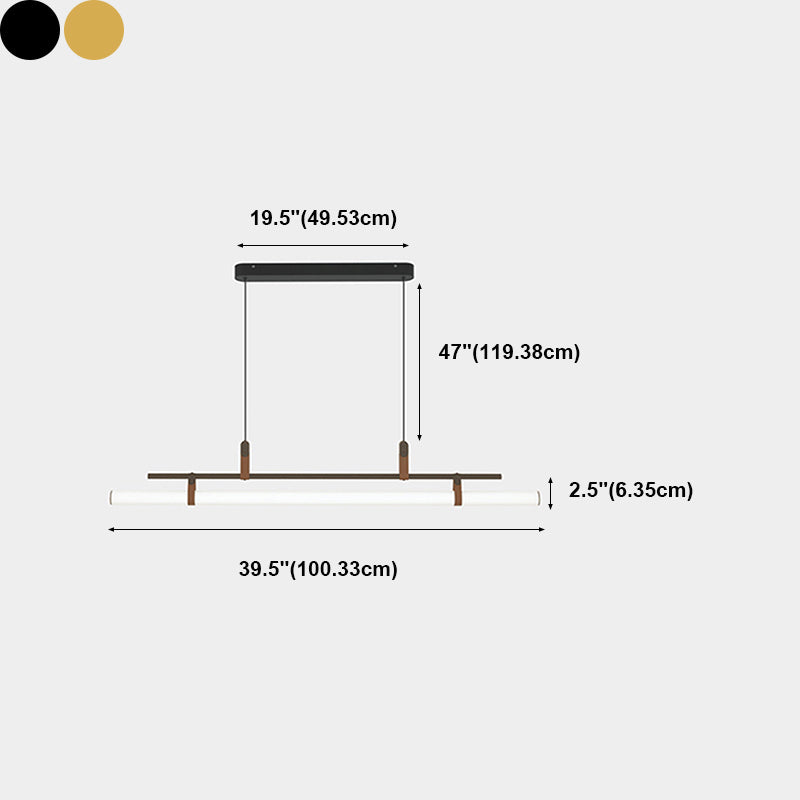 Modern Style Linear Shape Island Light Metal 1 Light Pendant Light