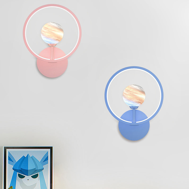 Ball Shade Metal Wall Sconce Modern Style Single Light Wall Mounted Light