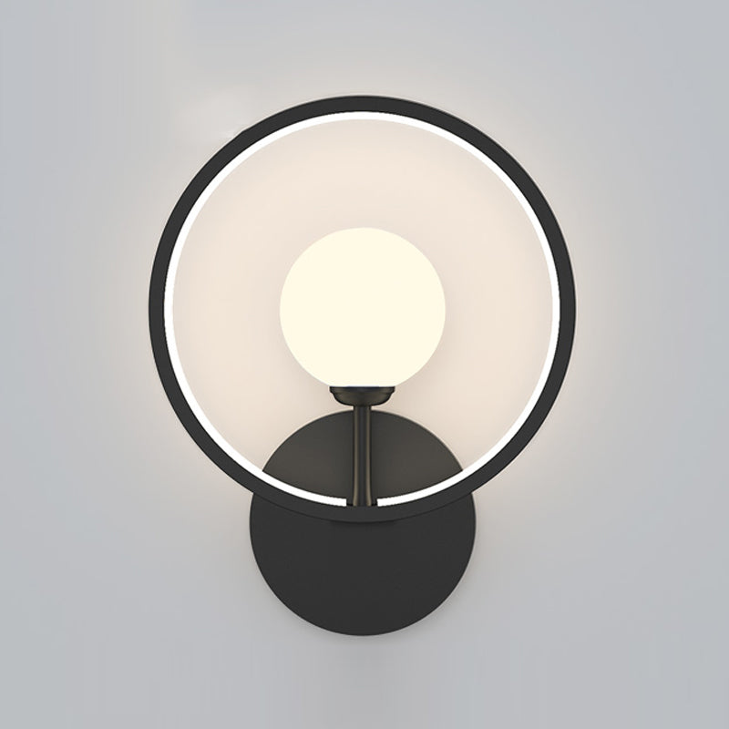 Ball Shade Metal Wall Sconce Modern Style Single Light Wall Mounted Light