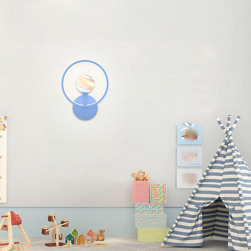 Ball Shade Metal Wall Sconce Modern Style Single Light Wall Mounted Light