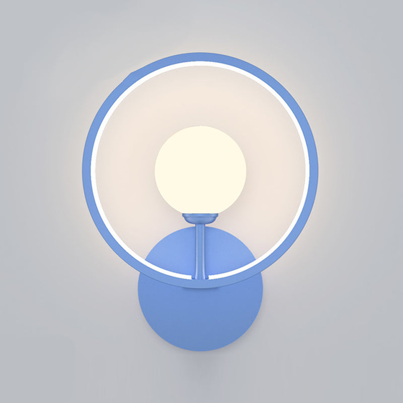 Ball Shade Metal Wall Sconce Modern Style Single Light Wall Mounted Light