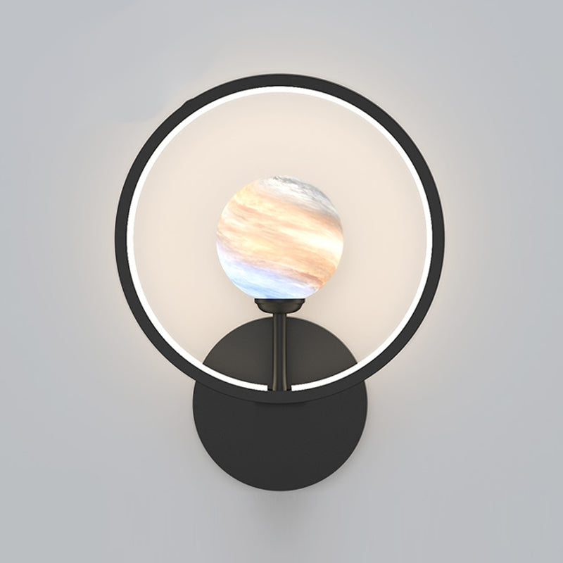 Ball Shade Metal Wall Sconce Modern Style Single Light Wall Mounted Light