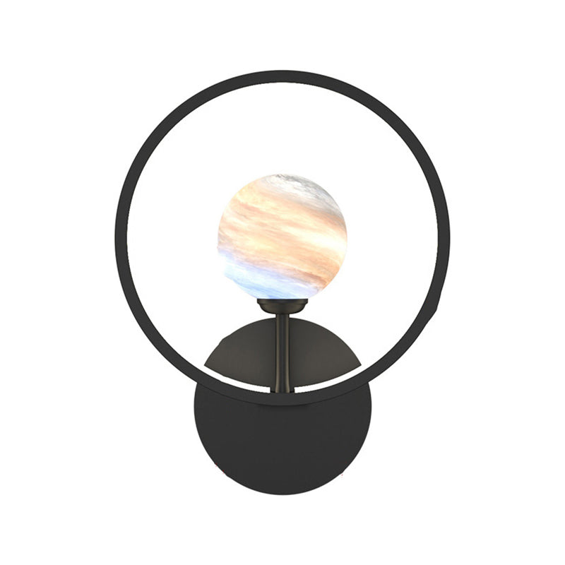 Ball Shade Metal Wall Sconce Modern Style Single Light Wall Mounted Light