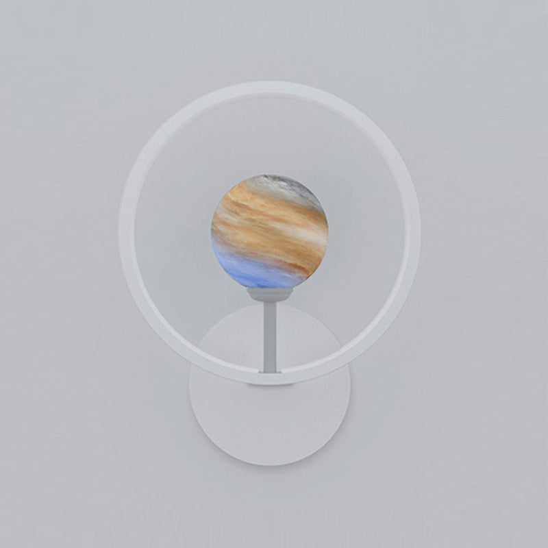 Ball Shade Metal Wall Sconce Modern Style Single Light Wall Mounted Light