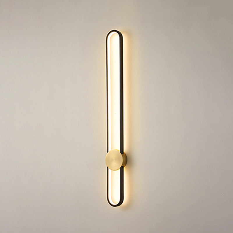 Metal Linear Shape Wall Light Modern Style 1-Light Wall Mount Light Fixture