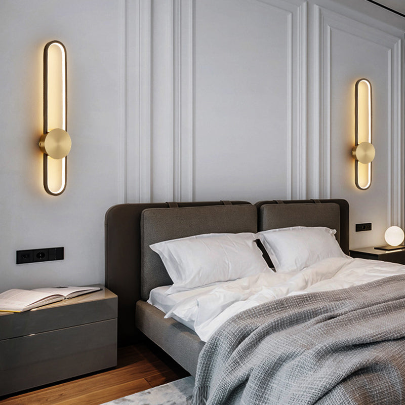 Metal Linear Shape Wall Light Modern Style 1-Light Wall Mount Light Fixture