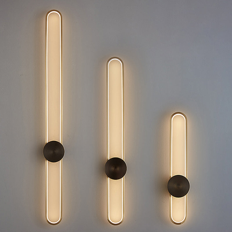 Metal Linear Shape Wall Light Modern Style 1-Light Wall Mount Light Fixture