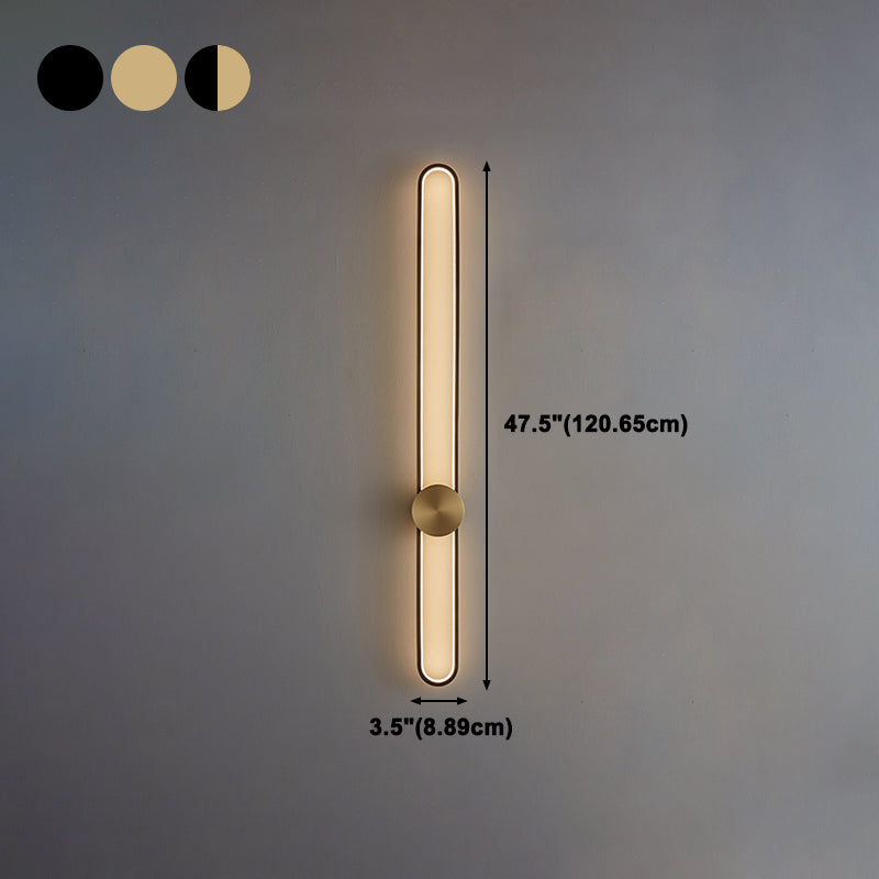 Metal Linear Shape Wall Light Modern Style 1-Light Wall Mount Light Fixture