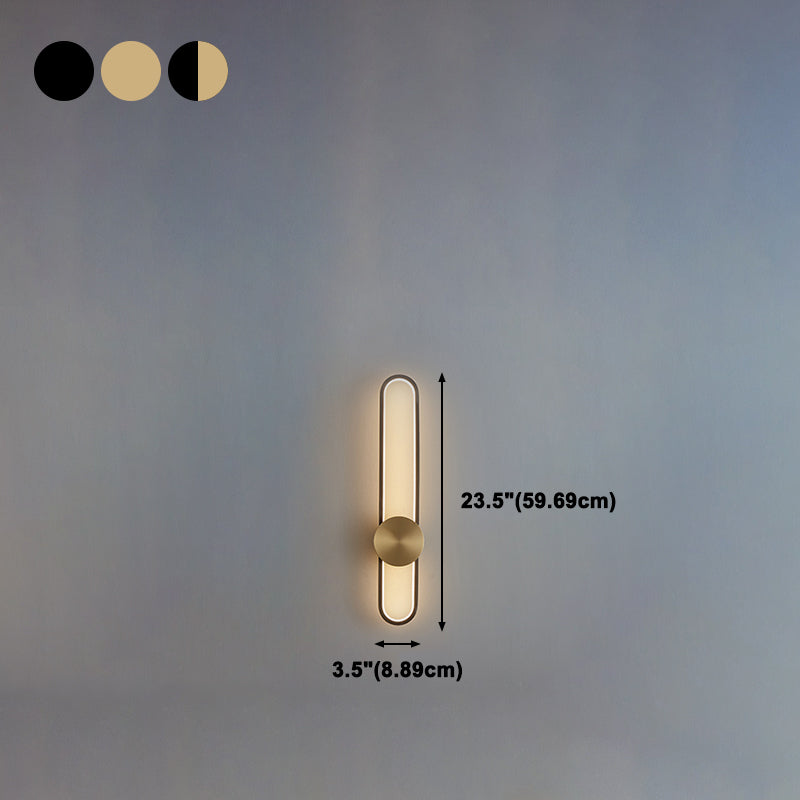 Metal Linear Shape Wall Light Modern Style 1-Light Wall Mount Light Fixture