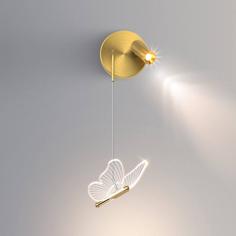 Metal Unique Shape Wall Light Modern Style Multi-Lights Wall Mount Light Fixture in Gold