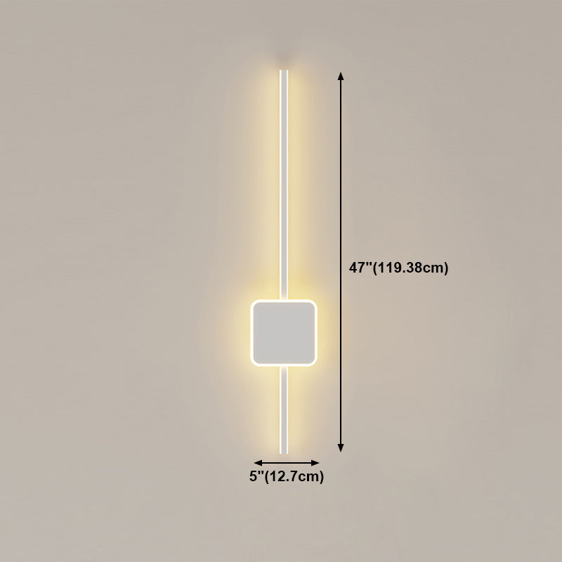 Metal Geometric Shape Wall Light Modern Style 1-Light Wall Mounted Light Fixture in White