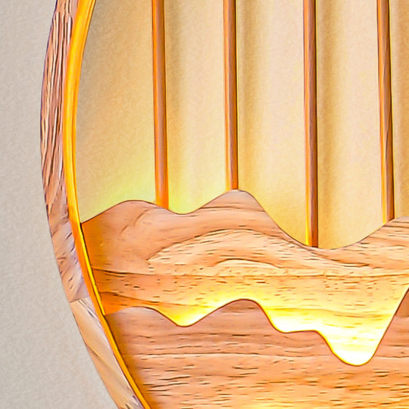 Modern Style Wooden Wall Sconce Simple LED Wall Mount Lamp for Living Room