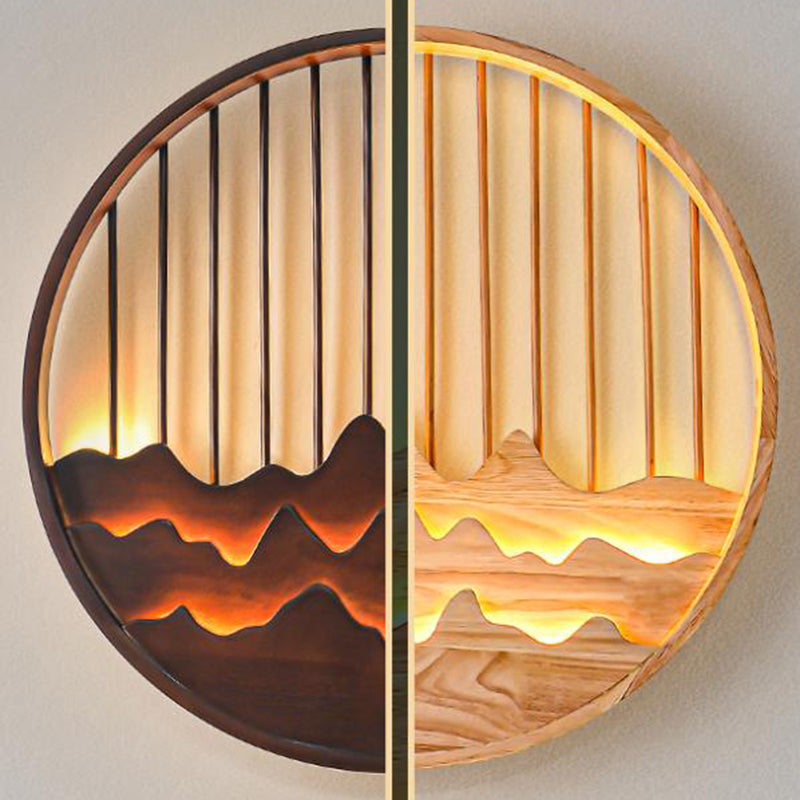 Modern Style Wooden Wall Sconce Simple LED Wall Mount Lamp for Living Room