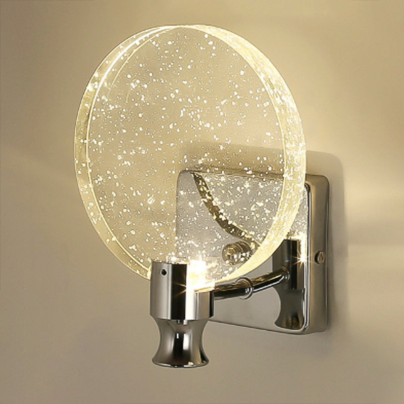 Light Luxury Crystal Wall Light Modern Simple Circle Led Wall Lamp for Living Room