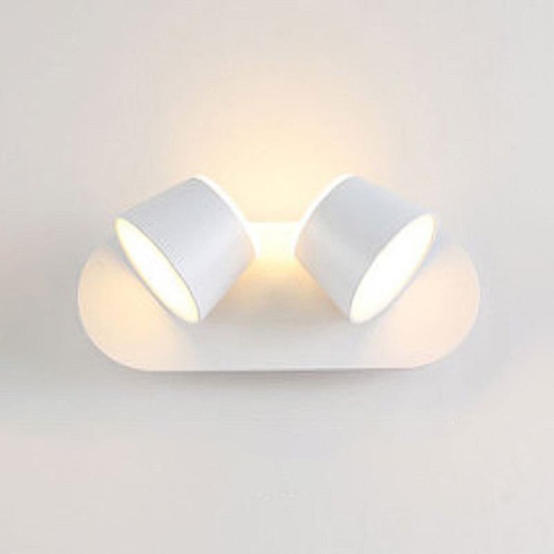 Nordic Style Aluminum Wall Light Geometry Cylinder Rotatable Wall Lamp for Bedroom