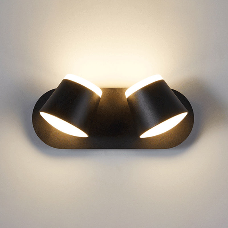 Nordic Style Aluminum Wall Light Geometry Cylinder Rotatable Wall Lamp for Bedroom