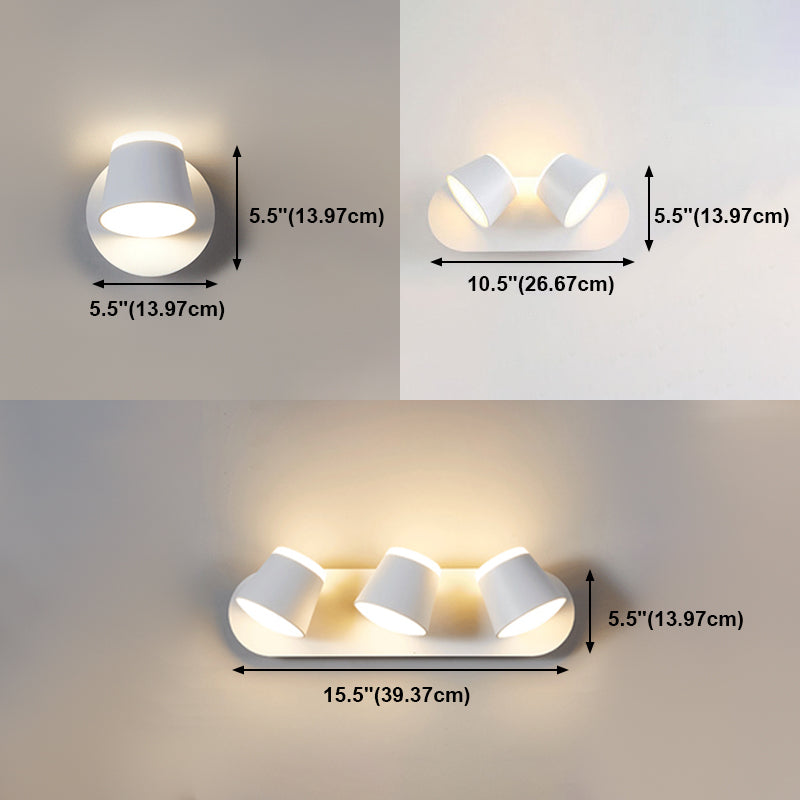 Nordic Style Aluminum Wall Light Geometry Cylinder Rotatable Wall Lamp for Bedroom