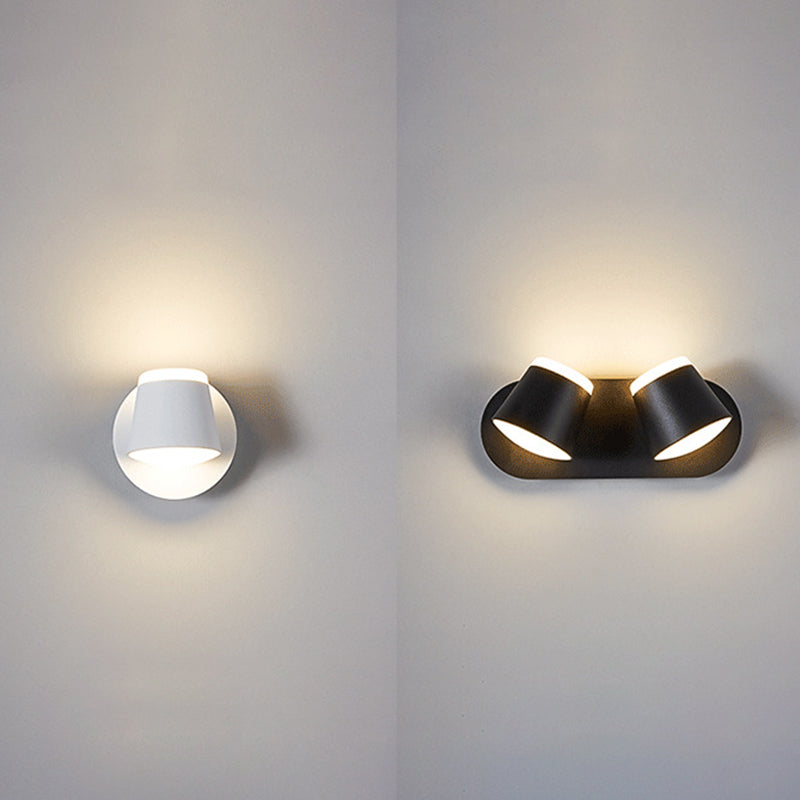 Nordic Style Aluminum Wall Light Geometry Cylinder Rotatable Wall Lamp for Bedroom