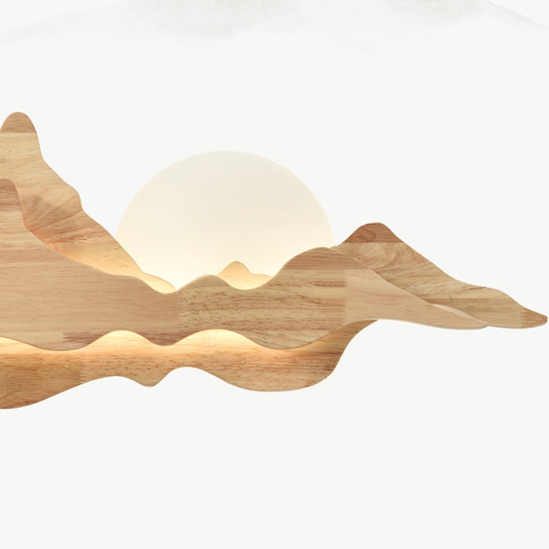 Wooden Wall Sconce Modern Style LED Wall Mount Lamp with Acrylic Shade for Bedroom