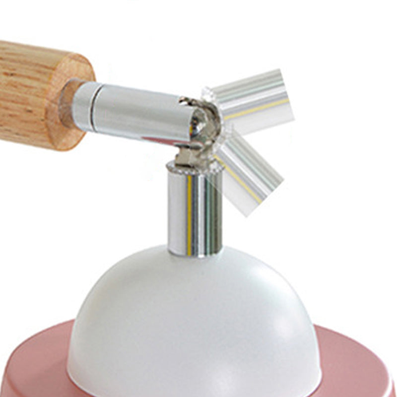 Macaron Style Wall Sconce 1-Light Wall Mount Lamp with Wood for Bedroom