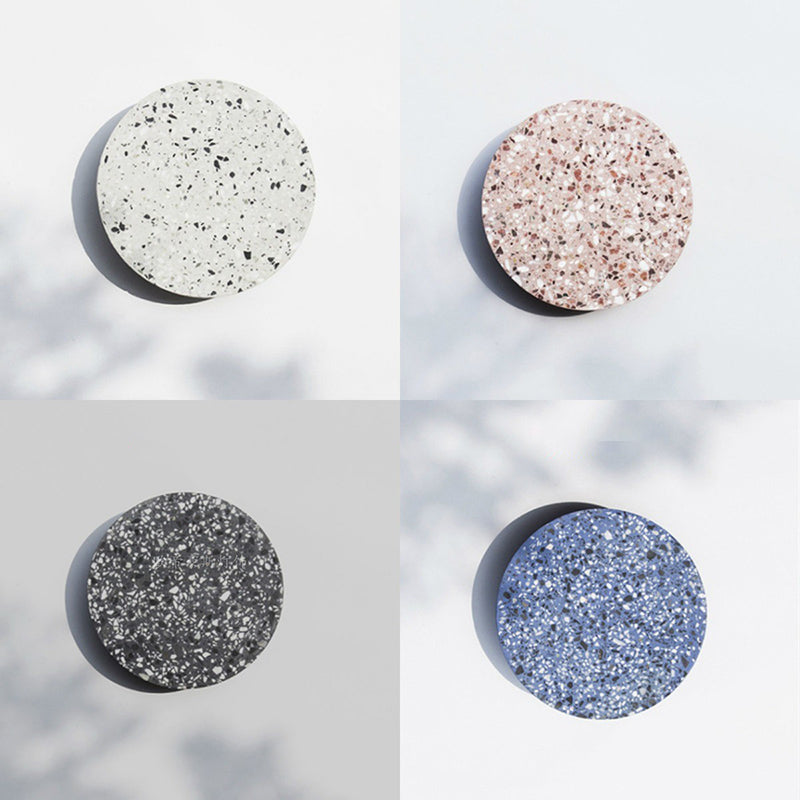 Nordic Style Marble Wall Light Geometry Round Led Wall Lamp with Stone Shade for Bedroom