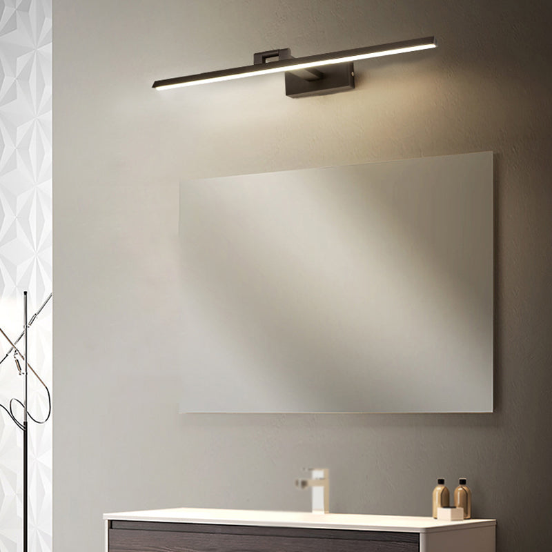 Linear Shape Metal Wall Sconce Modern 1 Light Mirror Wall Mount Light