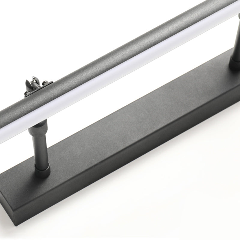 Linear Metal Wall Sconce Modern 1 Light Mirror Swing Arm Wall Mount Lighting in Black