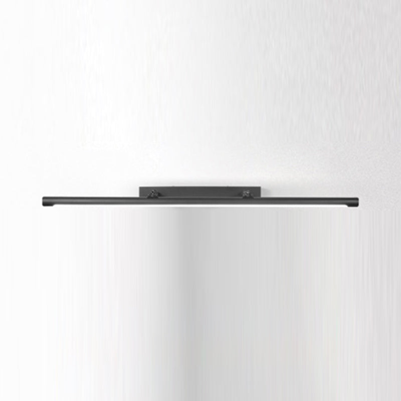 Linear Metal Wall Sconce Modern 1 Light Mirror Swing Arm Wall Mount Lighting in Black