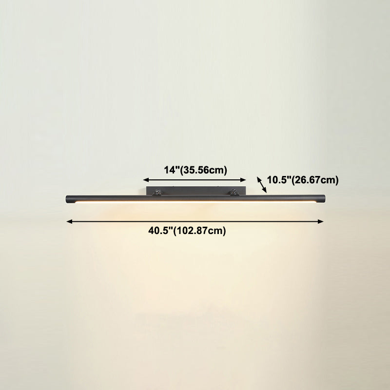Linear Metal Wall Sconce Modern 1 Light Mirror Swing Arm Wall Mount Lighting in Black