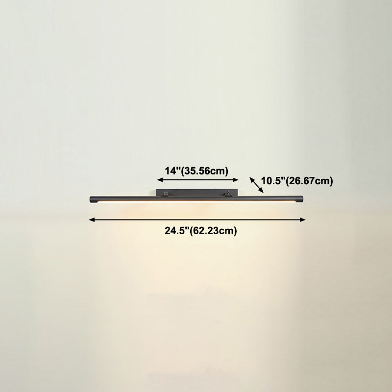 Linear Metal Wall Sconce Modern 1 Light Mirror Swing Arm Wall Mount Lighting in Black