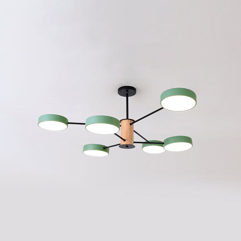 Nordic Style Chandelier Metal Multi Light Macaron Chandelier Pendant for Dining Room