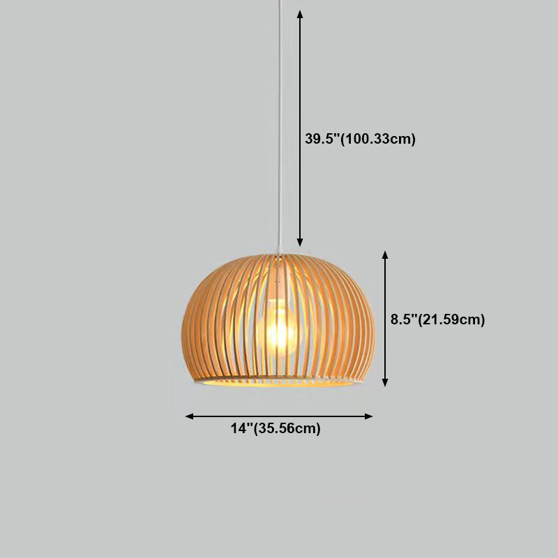 Wooden Hanging Light Modern Household Pendent Lighting Fixture for Sitting Room