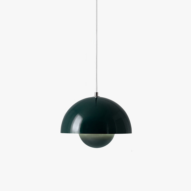 1-Light Hanging Light Fixture Macaron Style Pendant Lamp with Iron Shade for Living Room