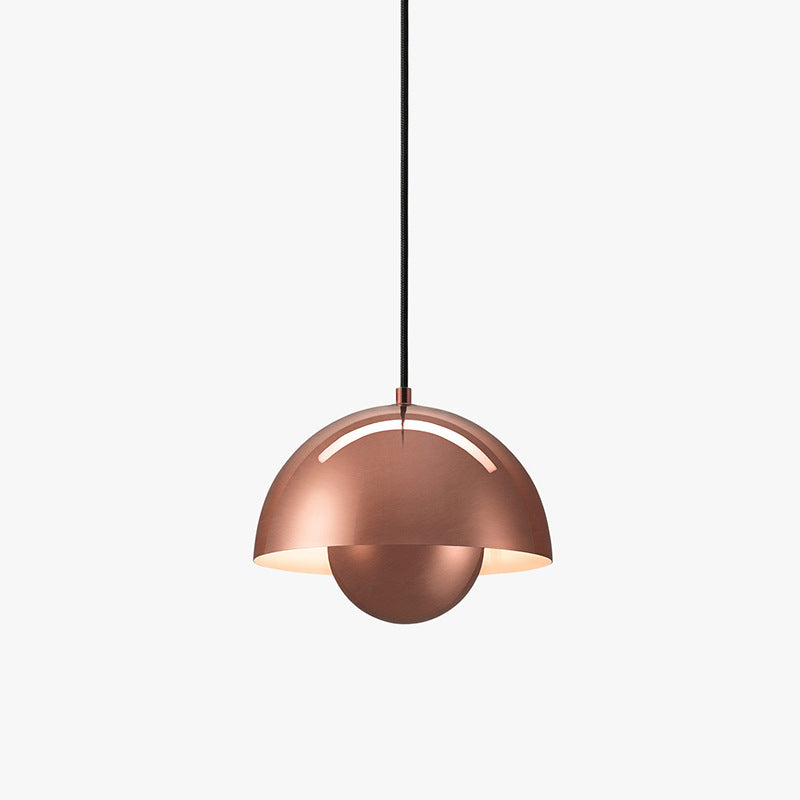 1-Light Hanging Light Fixture Macaron Style Pendant Lamp with Iron Shade for Living Room