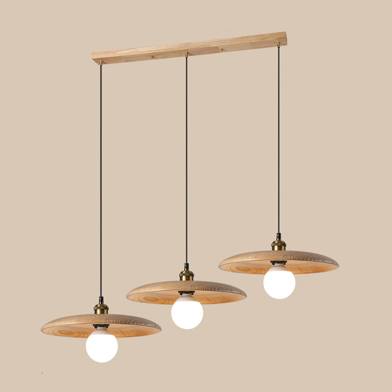 Modern Style Pot Cover Hanging Light Wood Hanging Lamp for Bedroom