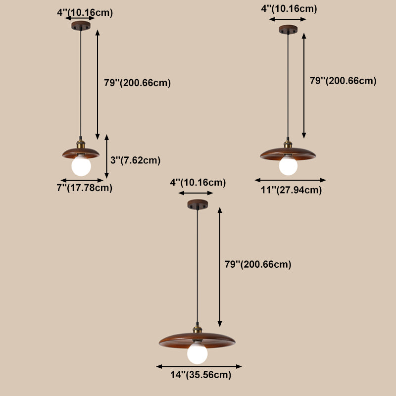 Modern Style Pot Cover Hanging Light Wood Hanging Lamp for Bedroom